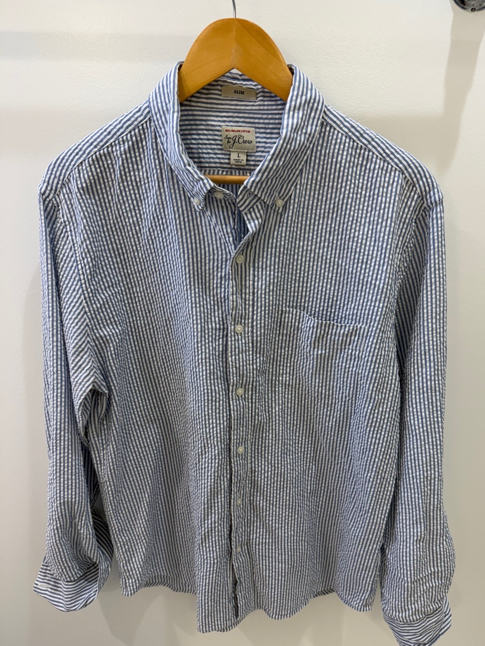 J Crew Slim Seersucker Shirt